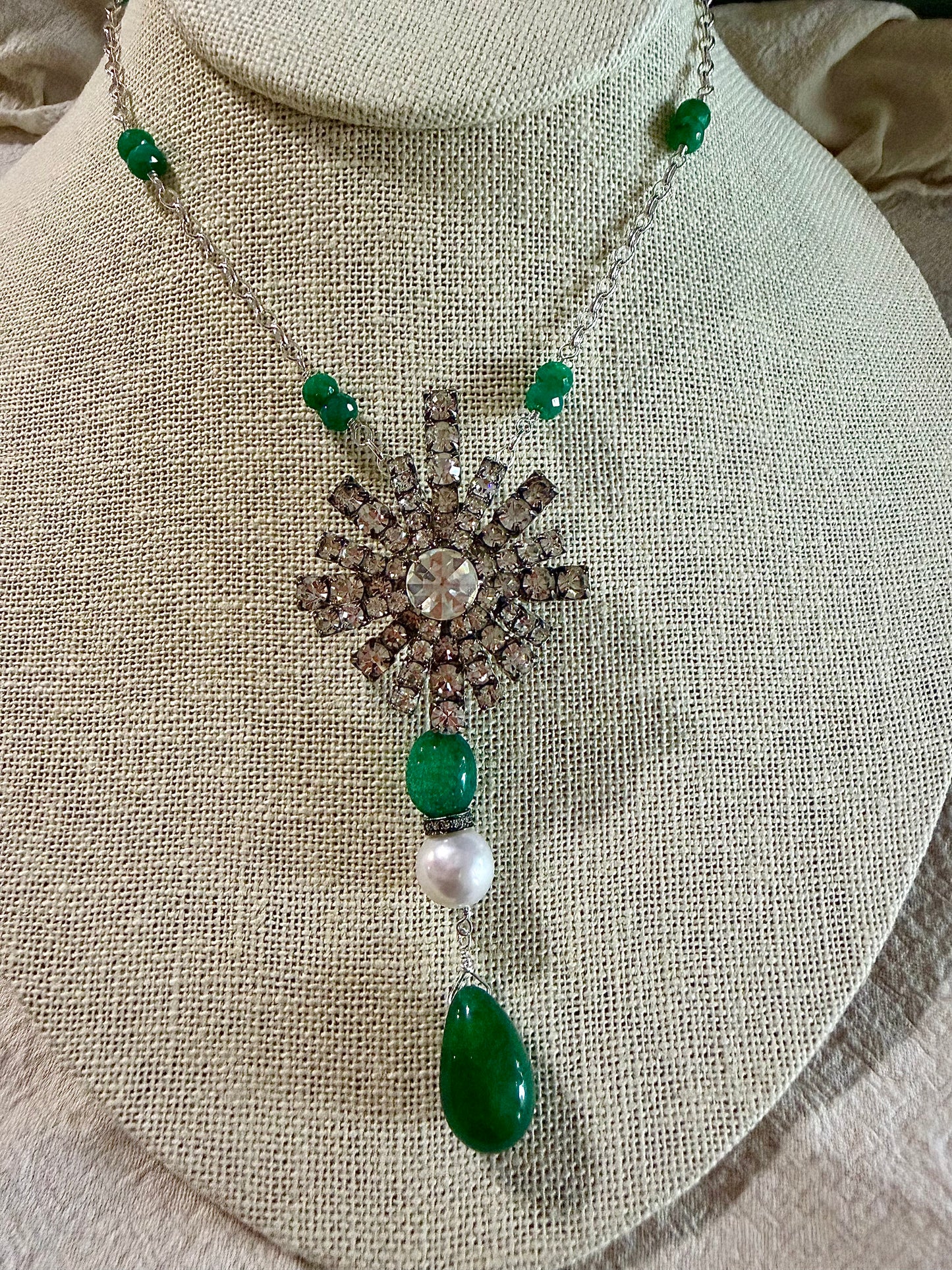 Starlight Emerald Pendant Necklace