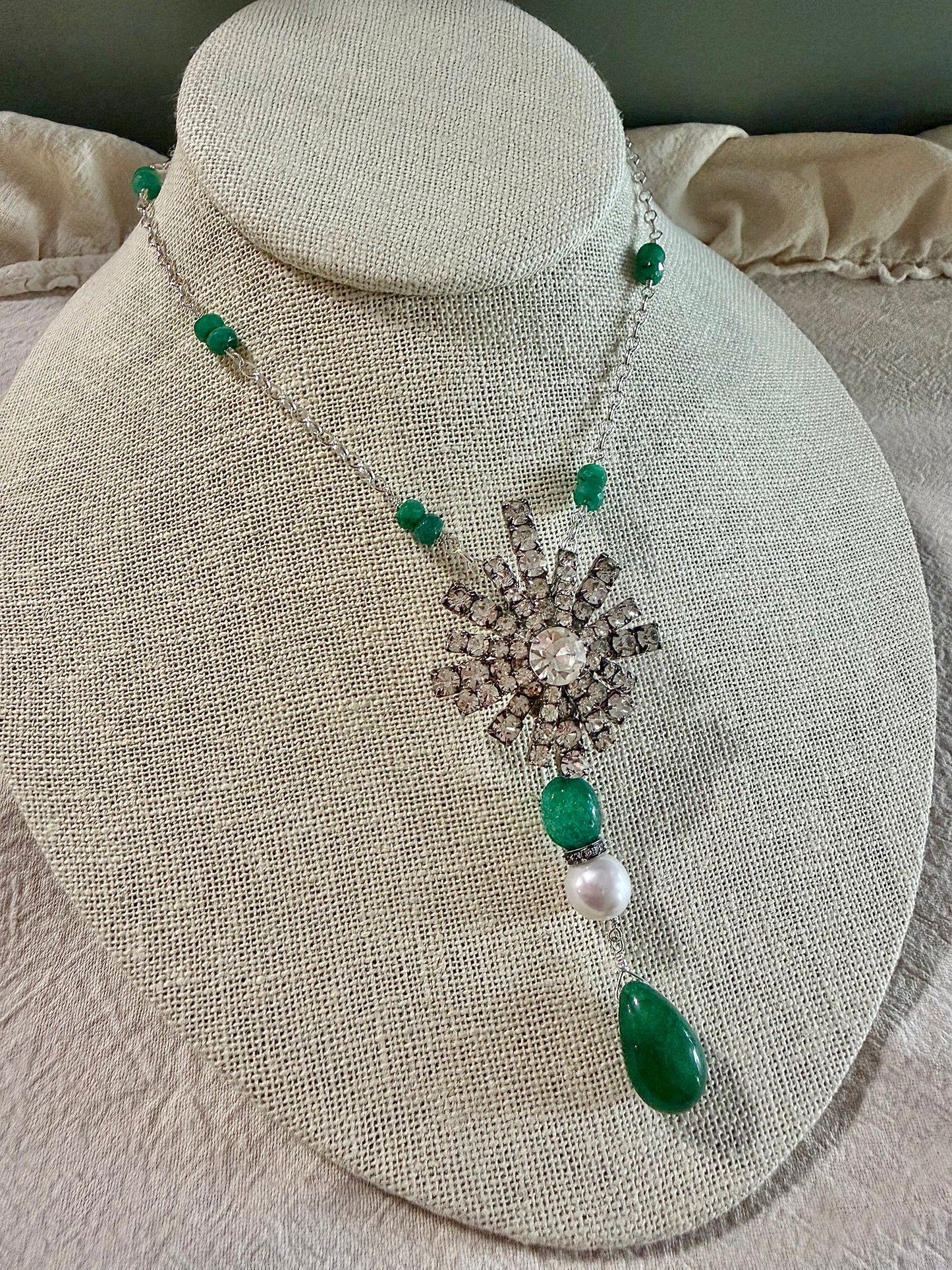 Starlight Emerald Pendant Necklace