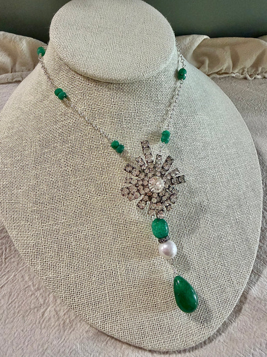 Starlight Emerald Pendant Necklace