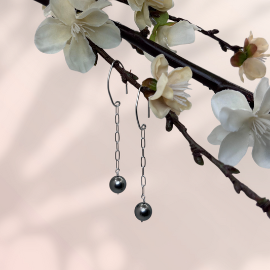 Tahitian pearl earrings